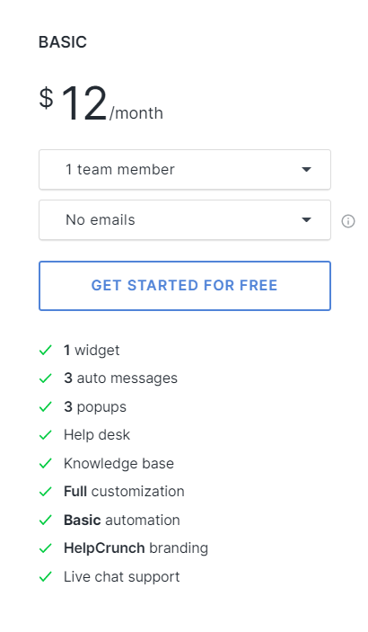 HelpCrunch pricing