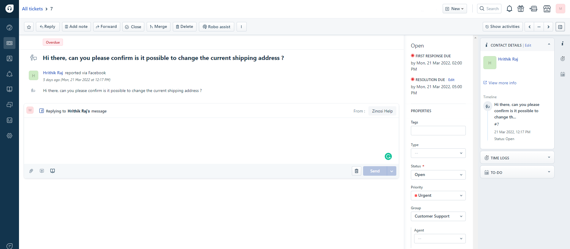 Freshdesk Facebook Integration
