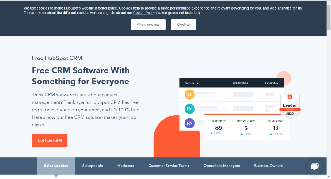 Hubspot CRM - Alternative to Helpmonks