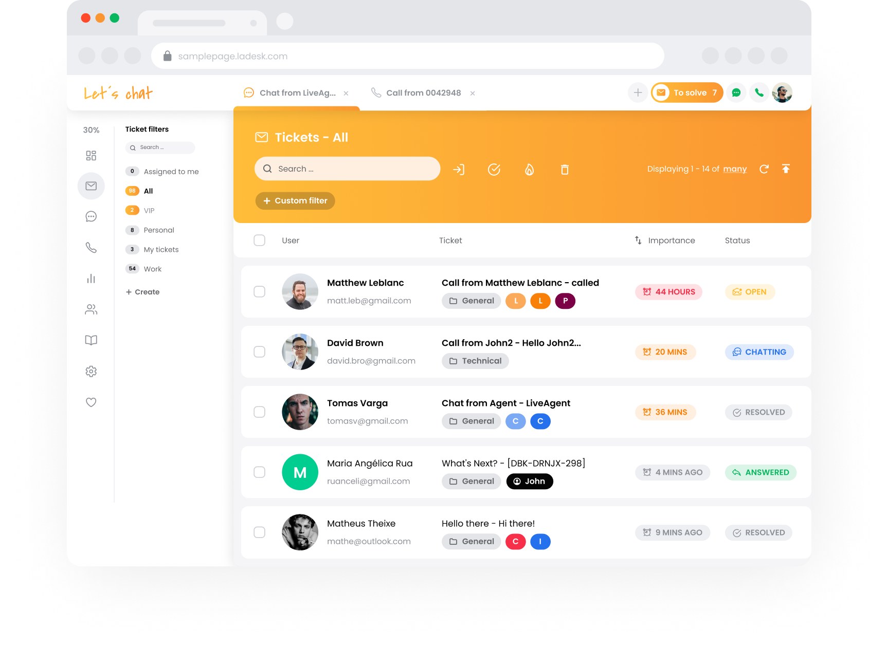 LiveAgent helpdesk system