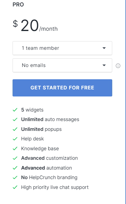 HelpCrunch pricing