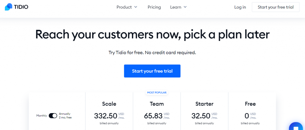 tidio-overview-pricing