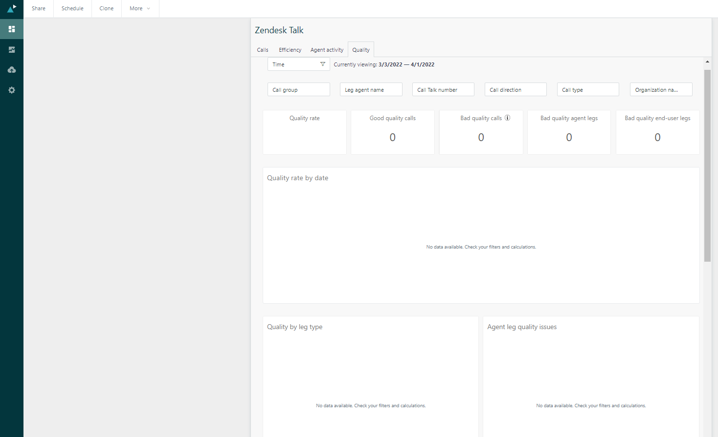 Zendesk voice quality report