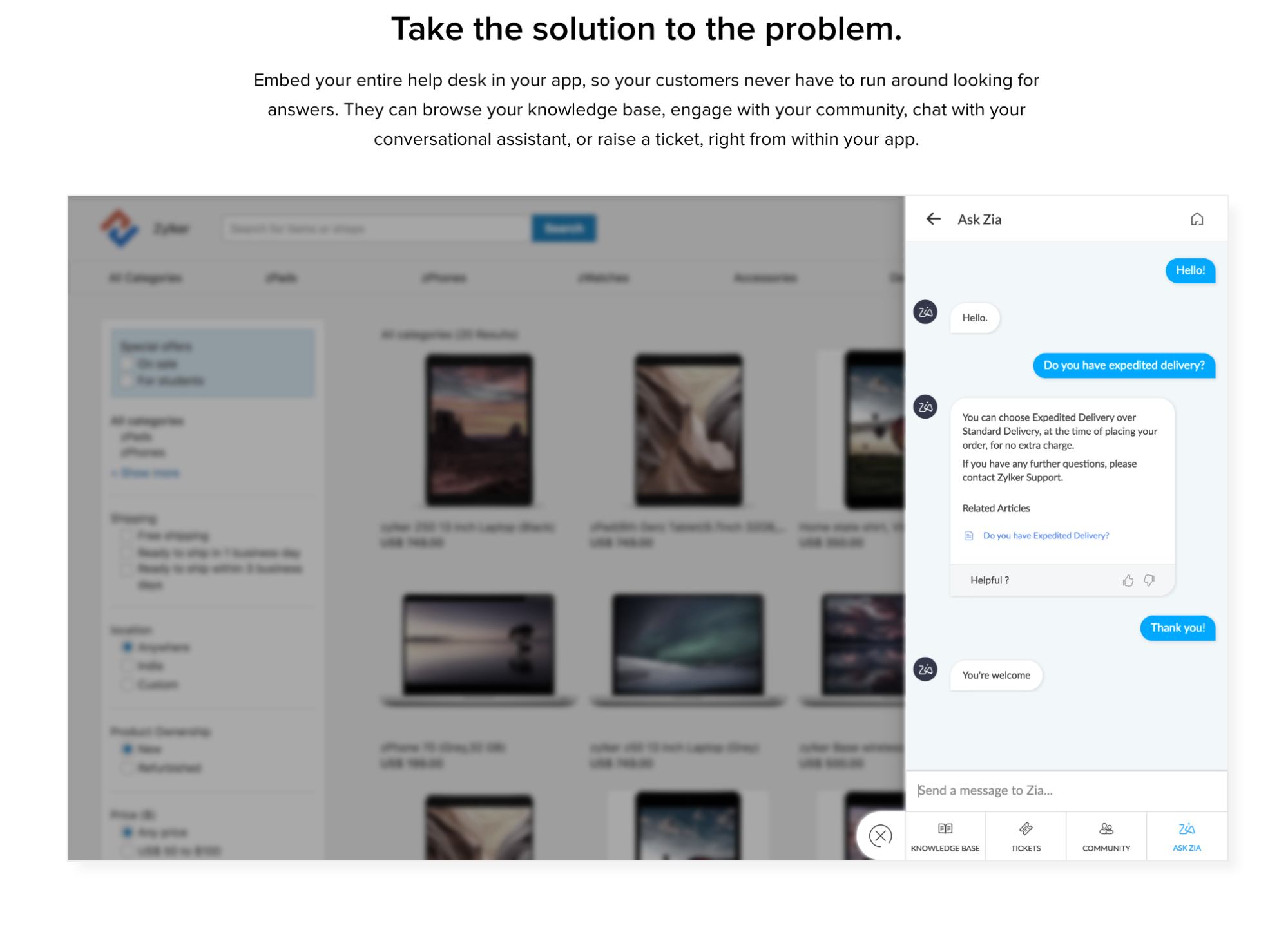Zoho helpdesk