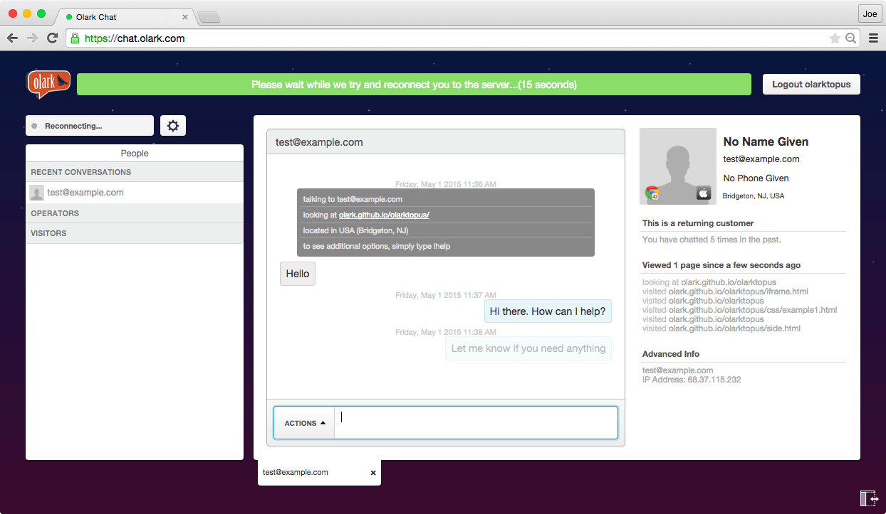 Olark software