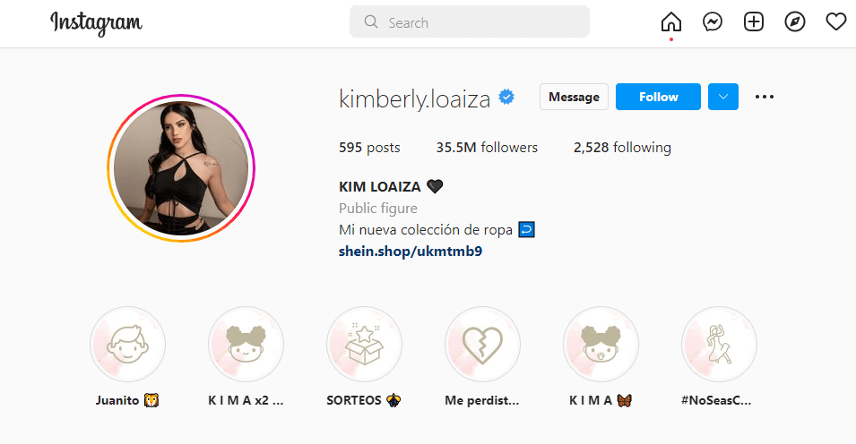 KimLoaiza Instagram Account