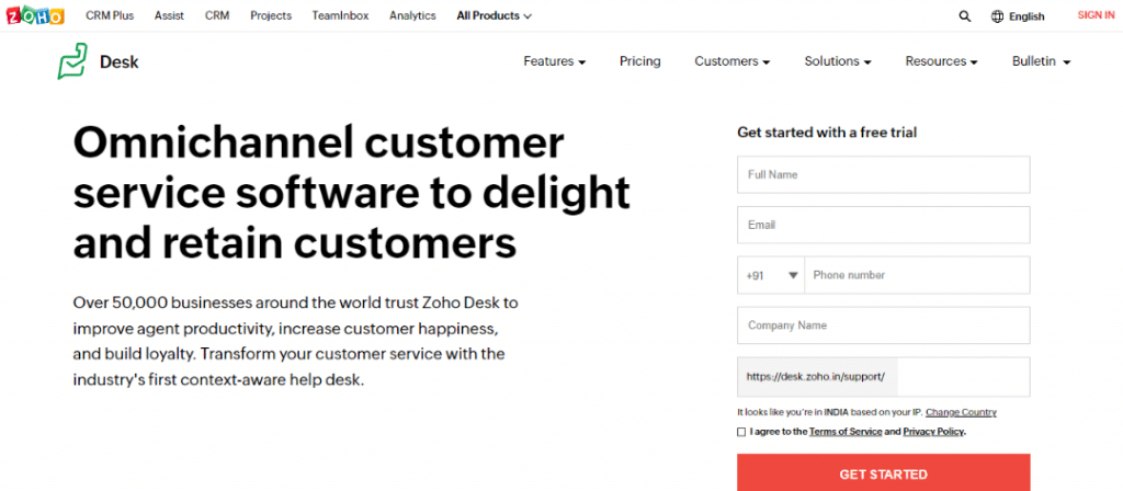 Zoho Desk Helpdesk