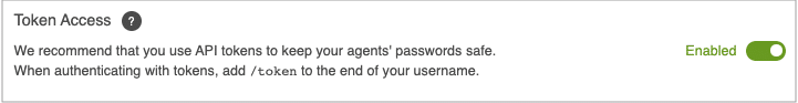 API token access - Zendesk