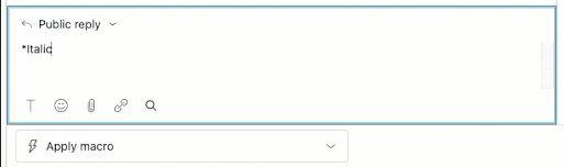 Markdown format Zendesk