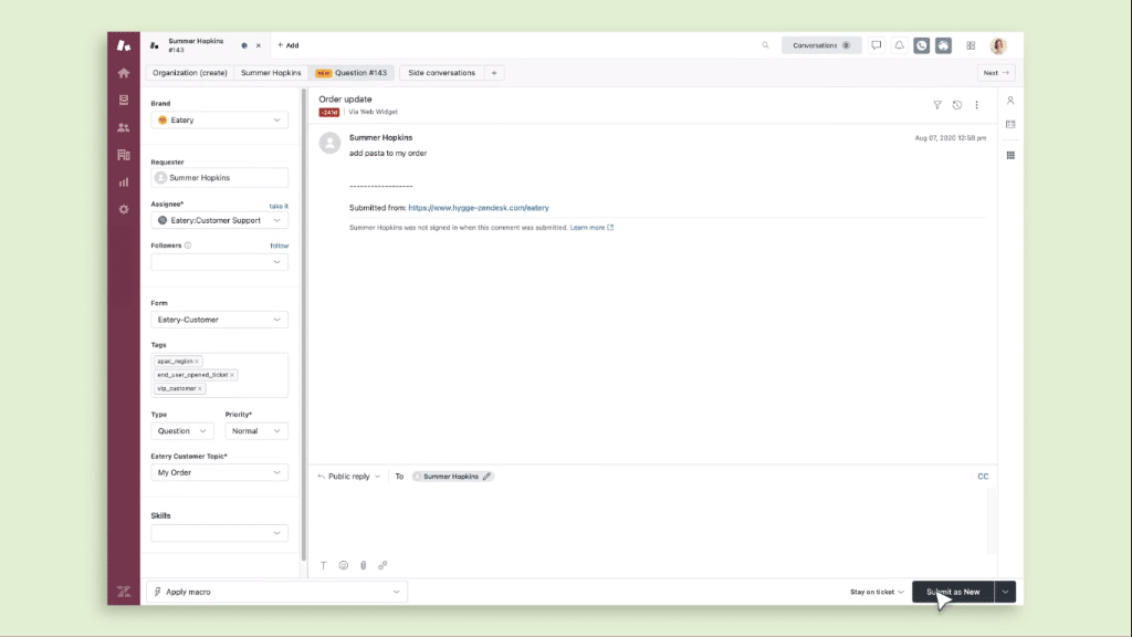 Zendesk tag
