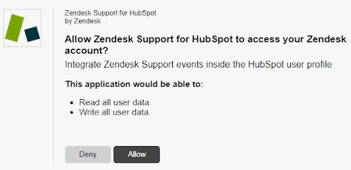 Zendesk HubSpot integration