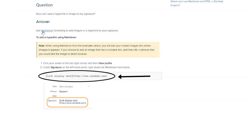 Zendesk signature