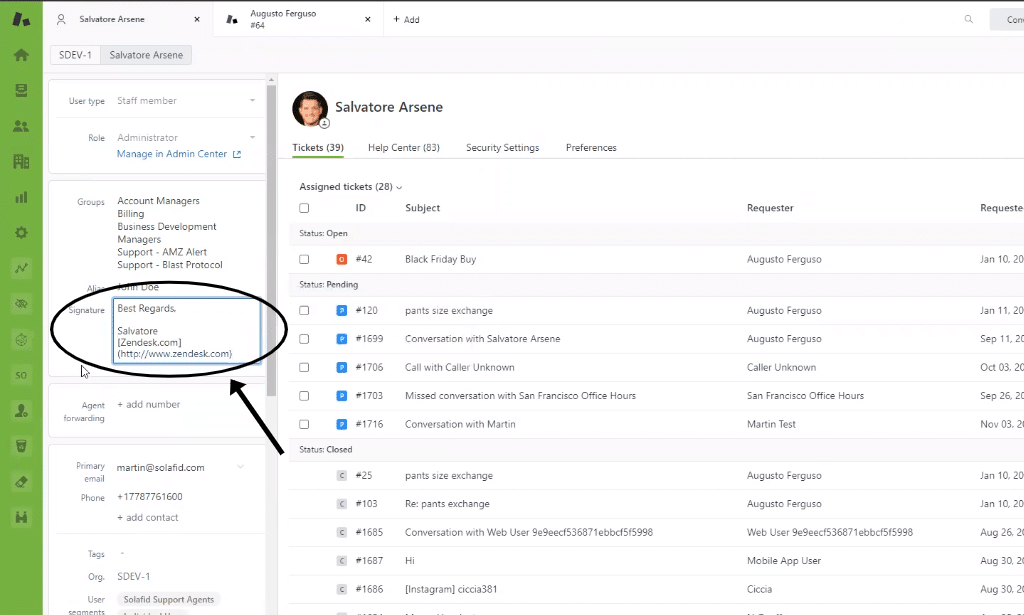 Zendesk signature