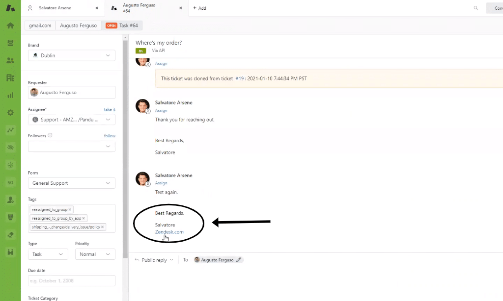 Zendesk signature