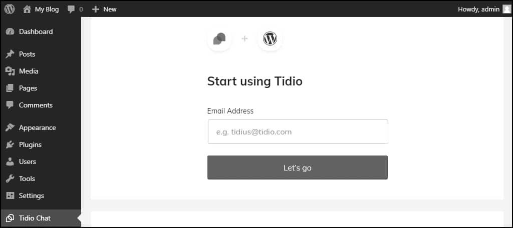 how to use tidio chat in wordpress