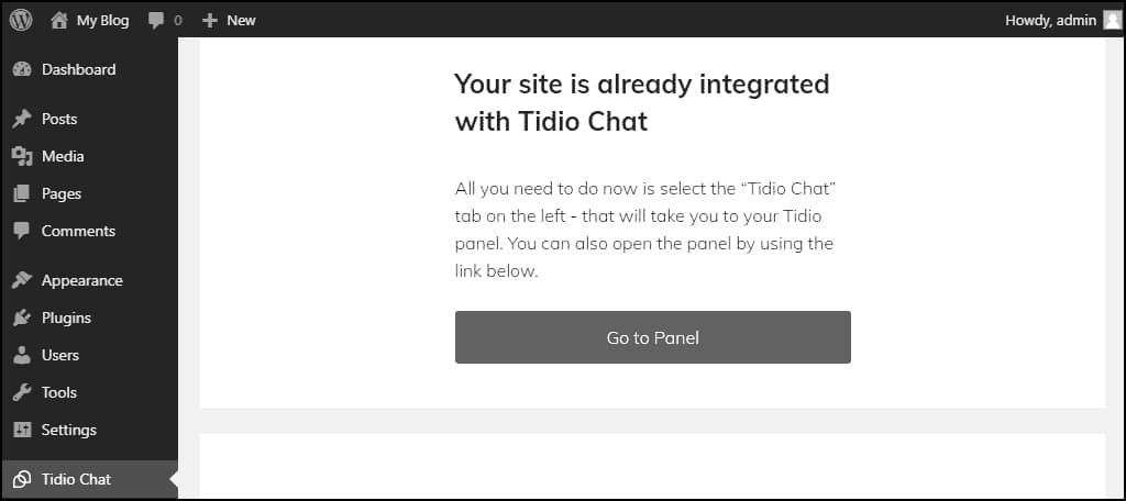how to use tidio chat in wordpress