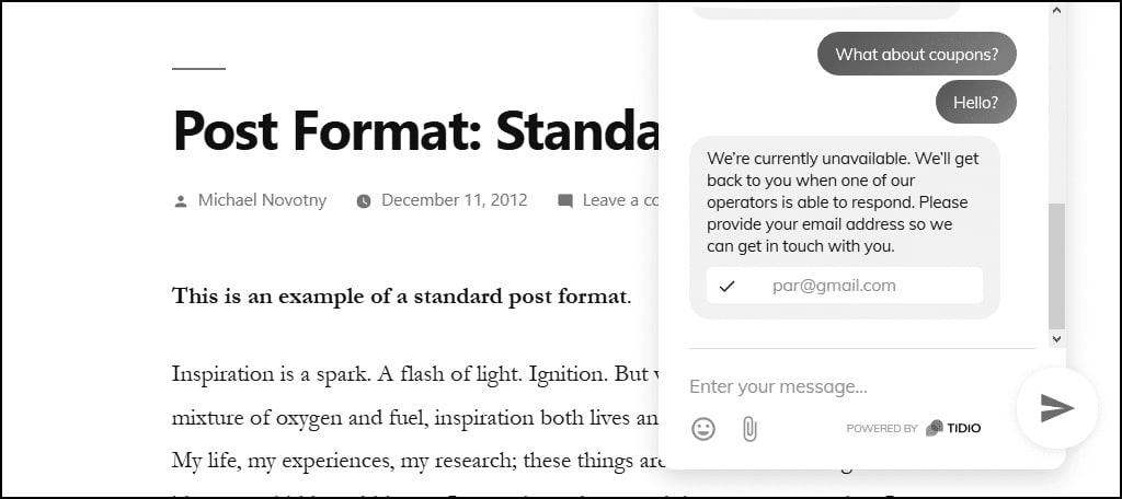 how to use tidio chat in wordpress