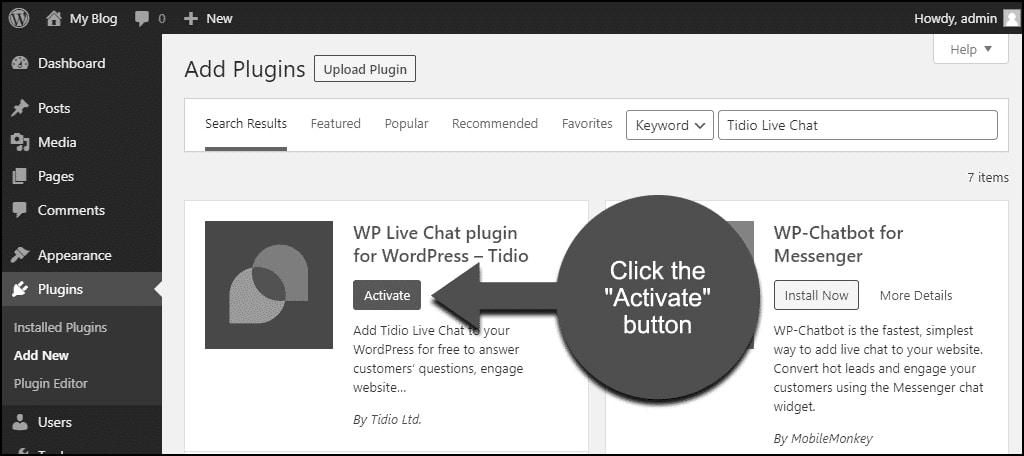 how to use tidio chat in wordpress
