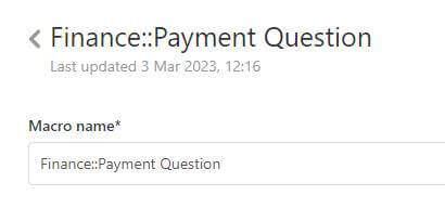 Zendesk macros