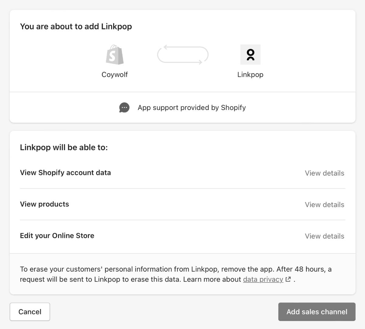 linkpop shopify