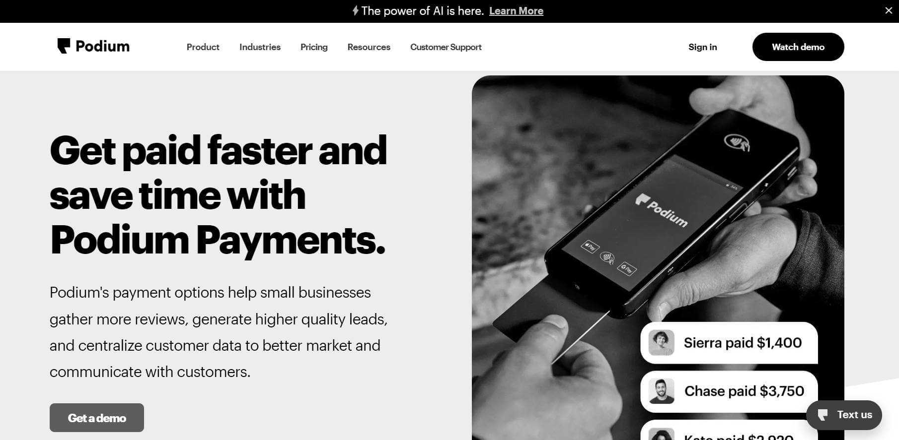 podium payments