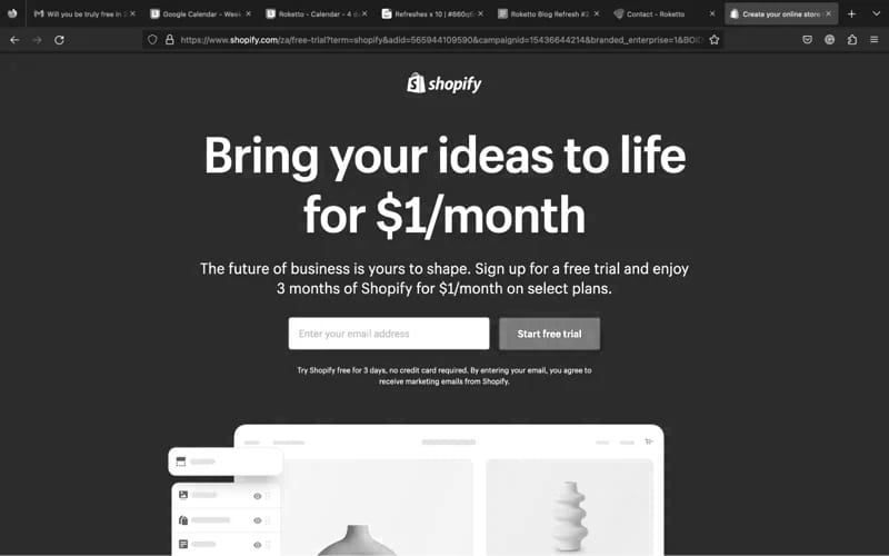 shopify - best saas landing pages