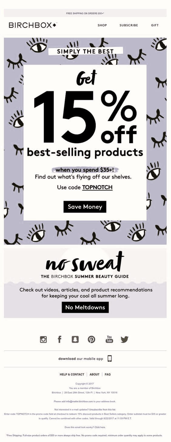 Birchbox’s Bold Email Design