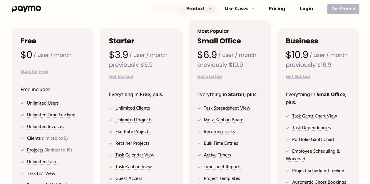 Paymo Pricing