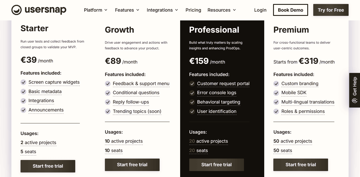 Usernap Pricing